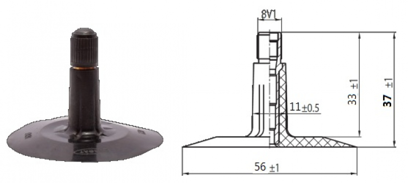 Камера для тюбинга 15", р-р 175/185-15, вентиль TR - 13
